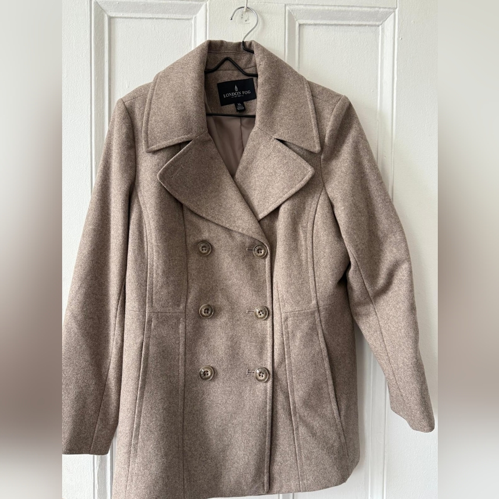 London Fog Women's Beige Peacoat